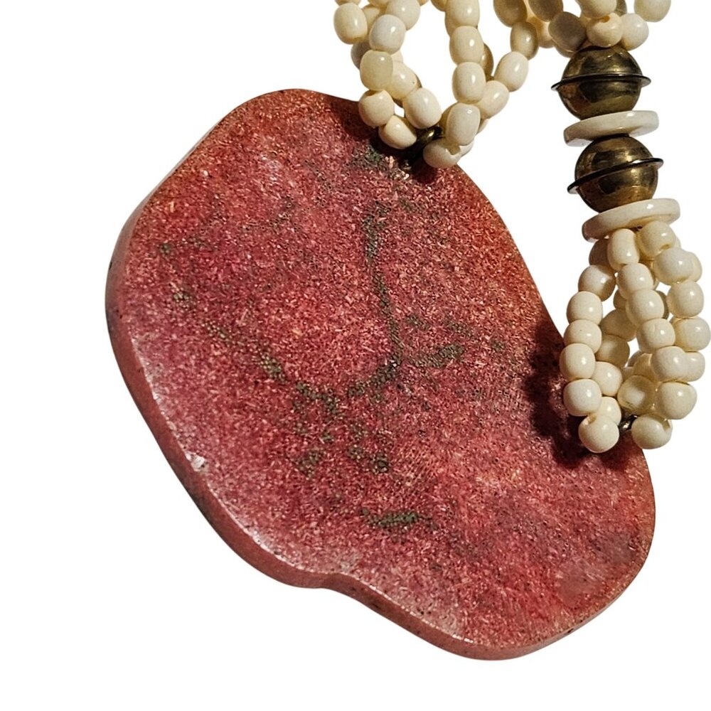 Handcrafted Multi Strand Chunky Beaded Necklace U… - image 4